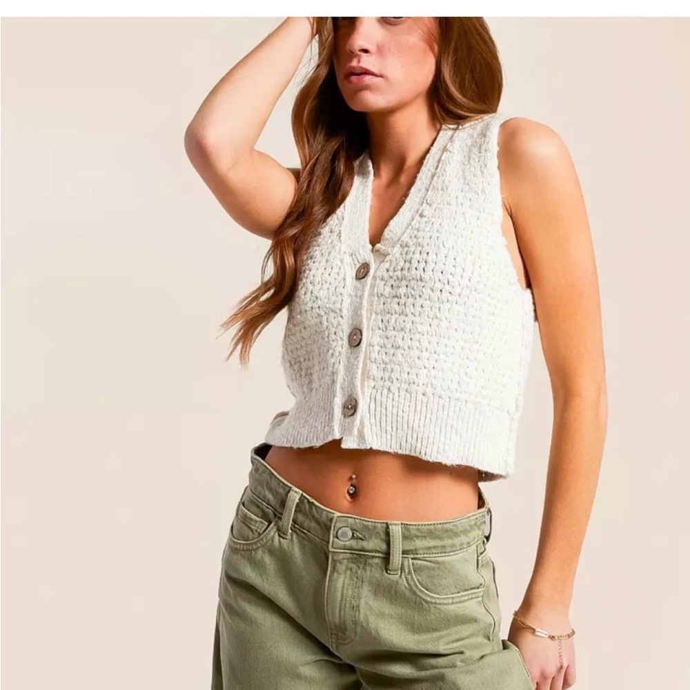 FREE PEOPLE We The Free Ava Vest / Sugar Straw Small